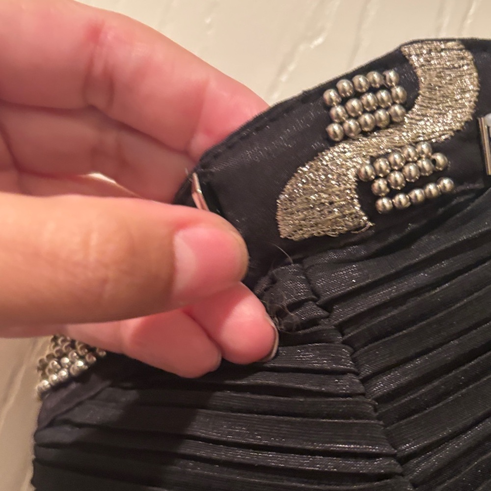 Daisy Strapless Black Dress with Silver Accents - Picture 6 of 7